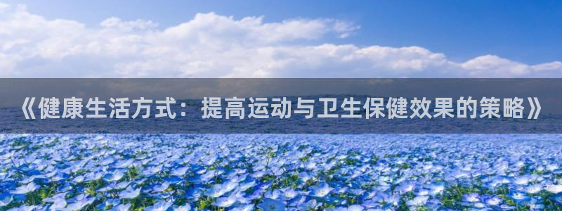 三亿体育网页版：《健康生活方式：提高运动与卫生保健效果的策略》